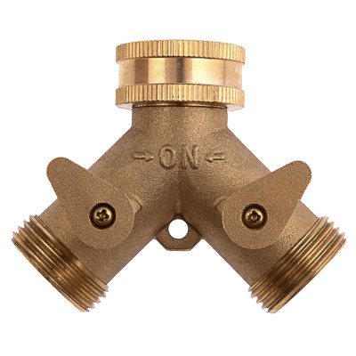 Разветвитель двухканальный, регулируемый, внешняя и внутренняя резьба 3/4, латунный Palisad Разветвитель двухканальный, регулируемый, внешняя и внутренняя резьба 3/4, латунный Palisad