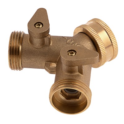 Разветвитель двухканальный, регулируемый, внешняя и внутренняя резьба 3/4, латунный Palisad Разветвитель двухканальный, регулируемый, внешняя и внутренняя резьба 3/4, латунный Palisad