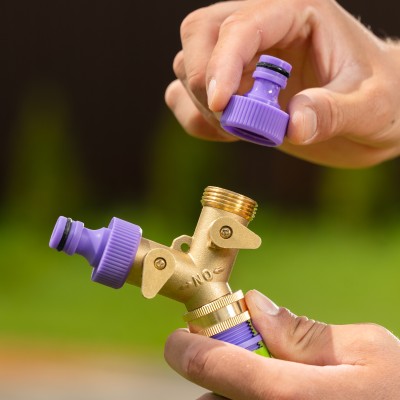 Разветвитель двухканальный, регулируемый, внешняя и внутренняя резьба 3/4, латунный Palisad Разветвитель двухканальный, регулируемый, внешняя и внутренняя резьба 3/4, латунный Palisad