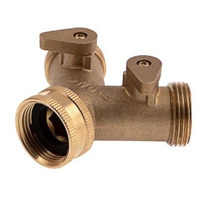 Разветвитель двухканальный, регулируемый, внешняя и внутренняя резьба 3/4, латунный Palisad Разветвитель двухканальный, регулируемый, внешняя и внутренняя резьба 3/4, латунный Palisad