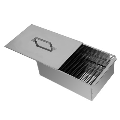 Коптильня двухъярусная 420 x 270 x 175 мм, нержавеющая сталь, 0.8 мм. с поддоном, Camping Palisad Коптильня двухъярусная 420 x 270 x 175 мм, нержавеющая сталь, 0.8 мм. с поддоном, Camping Palisad