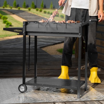 Мангал сварной на колесах, 662 х 390 х 152/805 мм, сталь 2 мм, кочерга в комплекте, Camping Palisad Мангал сварной на колесах, 662 х 390 х 152/805 мм, сталь 2 мм, кочерга в комплекте, Camping Palisad