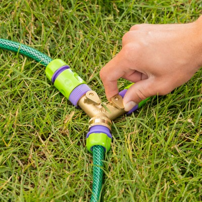 Разветвитель двухканальный, регулируемый, внешняя и внутренняя резьба 3/4, латунный Palisad Разветвитель двухканальный, регулируемый, внешняя и внутренняя резьба 3/4, латунный Palisad