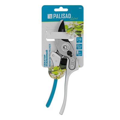 Секатор прямого реза, 210 мм, усиленный, нижняя рукоятка в ПВХ - оболочке, Luxe, Palisad Секатор прямого реза, 210 мм, усиленный, нижняя рукоятка в ПВХ - оболочке, Luxe, Palisad