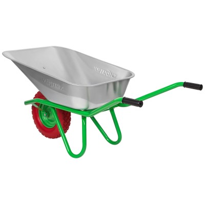 Тачка садово-строительная с PU колесом, грузоподъемность 180 кг, объем 90 л Сибртех Тачка садово-строительная с PU колесом, грузоподъемность 180 кг, объем 90 л Сибртех