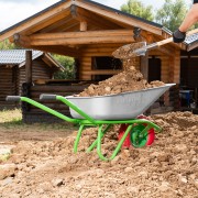 Тачка садово-строительная с PU колесом, грузоподъемность 180 кг, объем 90 л Сибртех