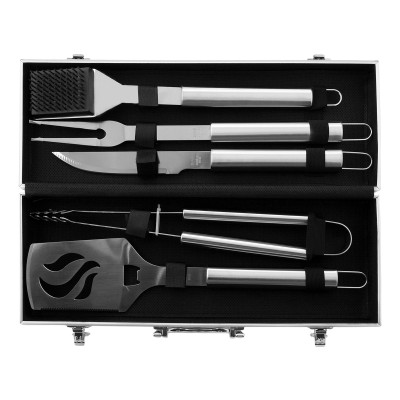Набор приборов для барбекю, 5 шт, в алюминиевом кейсе, Camping Palisad Набор приборов для барбекю, 5 шт, в алюминиевом кейсе, Camping Palisad