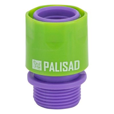 Соединитель пластмассовый, быстросъемный, внешняя резьба 3/4 Palisad Соединитель пластмассовый, быстросъемный, внешняя резьба 3/4 Palisad