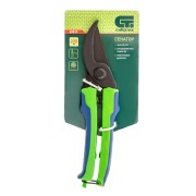 Секатор прямого реза, 220 мм, пластиковые рукоятки, Горизонт, Сибртех