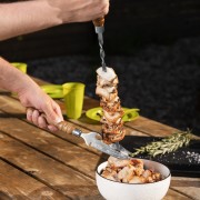 Шампур плоский, 650х10х2,5 мм, с деревянной рукояткой, нерж. сталь, Camping// Palisad