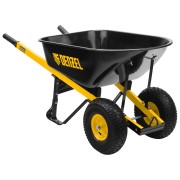 Тачка строительная, усиленная, объем 140 л, 250 кг, двухколесная, колесо 15х6.00-6 Denzel