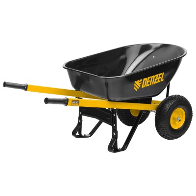 Тачка строительная, усиленная, объем 140 л, 250 кг, двухколесная, колесо 15х6.00-6 Denzel Тачка строительная, усиленная, объем 140 л, 250 кг, двухколесная, колесо 15х6.00-6 Denzel