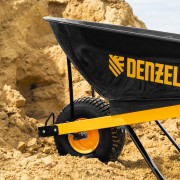 Тачка строительная, усиленная, объем 140 л, 230 кг, колесо 15х6.00-6 Denzel