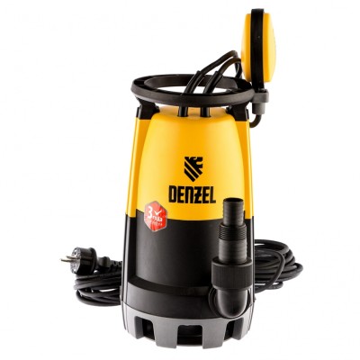 Дренажный насос для чистой и грязной воды DP450S, 450 Вт, напор 6 м, 12000 л/ч Denzel Дренажный насос для чистой и грязной воды DP450S, 450 Вт, напор 6 м, 12000 л/ч Denzel
