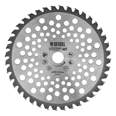 Диск для триммера, 230 х 25.4 мм, толщина 1.3 мм, 40 зубьев Denzel Диск для триммера, 230 х 25.4 мм, толщина 1.3 мм, 40 зубьев Denzel