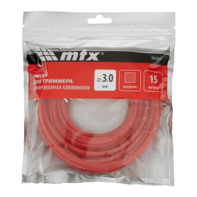 Леска для триммера армированная алюминием квадрат 3,0 мм х 15 м MTX Леска для триммера армированная алюминием квадрат 3,0 мм х 15 м MTX