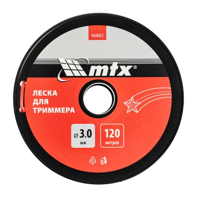 Леска для триммера звезда 3,0 мм х 120 м, на катушке MTX Леска для триммера звезда 3,0 мм х 120 м, на катушке MTX