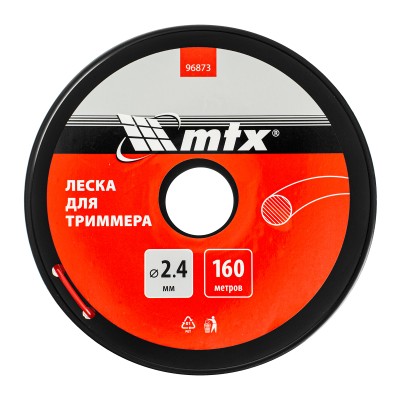 Леска для триммера круглая 2,4 мм х 160 м, на катушке MTX Леска для триммера круглая 2,4 мм х 160 м, на катушке MTX