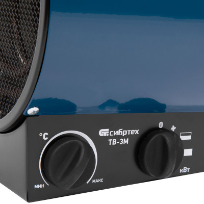 Тепловая пушка ТВ-3М (тепловентилятор), 230 В, 3 режима: вентилятор/1500 Вт /3000 Вт Сибртех Тепловая пушка ТВ-3М (тепловентилятор), 230 В, 3 режима: вентилятор/1500 Вт /3000 Вт Сибртех