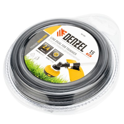 Леска двухкомпонентная для триммера, круглая, 2.4 мм х 15 м, EXTRA CORD Denzel Леска двухкомпонентная для триммера, круглая, 2.4 мм х 15 м, EXTRA CORD Denzel