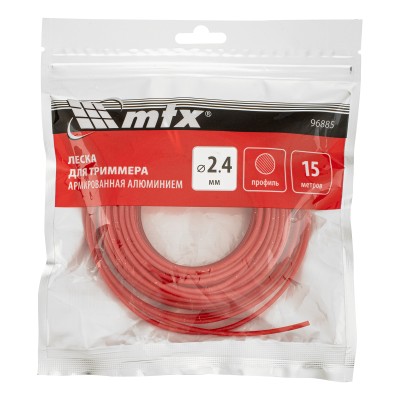 Леска для триммера армированная алюминием круглая 2,4 мм х 15 м MTX Леска для триммера армированная алюминием круглая 2,4 мм х 15 м MTX