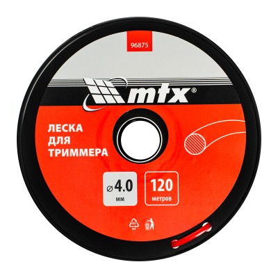 Леска для триммера круглая 4,0 мм х 120 м, на катушке MTX Леска для триммера круглая 4,0 мм х 120 м, на катушке MTX