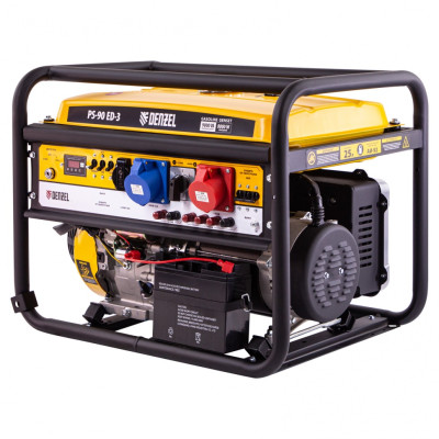 Генератор бензиновый PS 90 ED-3, 9.0 кВт, переключение режима 230 В/400 В, 25 л, электростартер Denzel Генератор бензиновый PS 90 ED-3, 9.0 кВт, переключение режима 230 В/400 В, 25 л, электростартер Denzel