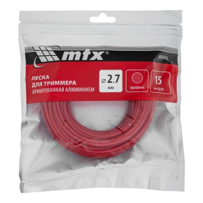 Леска для триммера армированная алюминием круглая 2,7 мм х 15 м MTX Леска для триммера армированная алюминием круглая 2,7 мм х 15 м MTX
