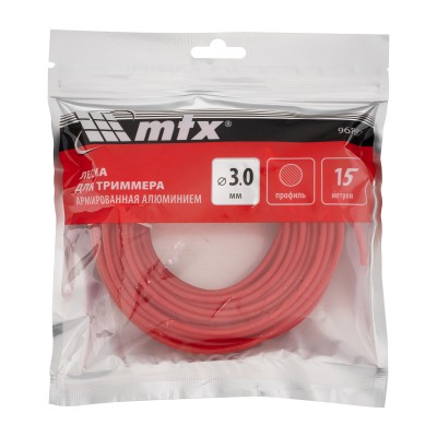 Леска для триммера армированная алюминием круглая 3,0 мм х 15 м MTX Леска для триммера армированная алюминием круглая 3,0 мм х 15 м MTX