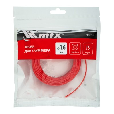Леска для триммера витой квадрат 1,6 мм х 15 м MTX Леска для триммера витой квадрат 1,6 мм х 15 м MTX