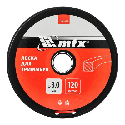 Леска для триммера квадрат 3,0 мм х 120 м, на катушке MTX Леска для триммера квадрат 3,0 мм х 120 м, на катушке MTX