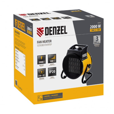 Тепловая пушка, керамический нагреватель (тепловентилятор) DHC 2-100, 230 В, 0.025/1/2 кВт Denzel Тепловая пушка, керамический нагреватель (тепловентилятор) DHC 2-100, 230 В, 0.025/1/2 кВт Denzel