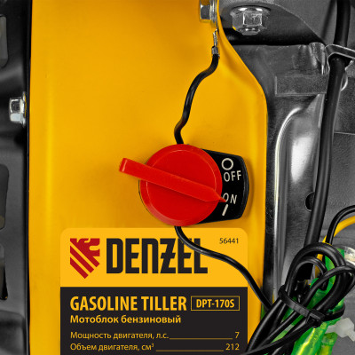 Мотоблок DPT-170S, 7 л.с., ремен.сцеп, фрез 3х4, ШОМ, передачи 2В/1Н// Denzel Мотоблок DPT-170S, 7 л.с., ремен.сцеп, фрез 3х4, ШОМ, передачи 2В/1Н// Denzel