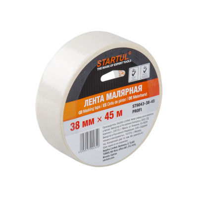 Лента малярная 38ммх45м STARTUL PROFI (ST9043-38-45), белая Лента малярная 38ммх45м STARTUL PROFI (ST9043-38-45), белая