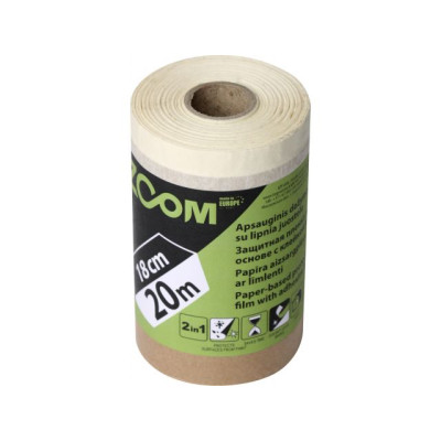Бумага защитная с малярной лентой 18смх20м ZOOM Бумага защитная с малярной лентой 18смх20м ZOOM