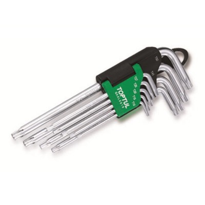 Набор ключей Torx T10-Т50 9шт с отверстием длинных TOPTUL Набор ключей Torx T10-Т50 9шт с отверстием длинных TOPTUL