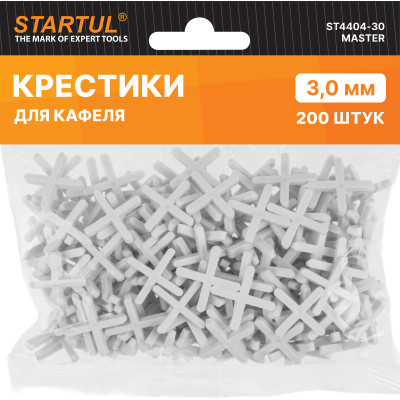 Крестики д/кафеля 3,0мм 200шт STARTUL MASTER (ST4404-30) Крестики д/кафеля 3,0мм 200шт STARTUL MASTER (ST4404-30)