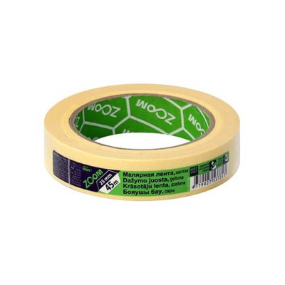 Лента малярная 25ммх45м ZOOM, желтая Лента малярная 25ммх45м ZOOM, желтая