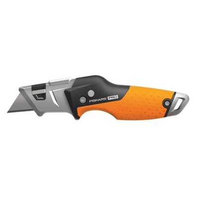 Нож строительный складной, со сменным лезвием CarbonMax FISKARS Нож строительный складной, со сменным лезвием CarbonMax FISKARS