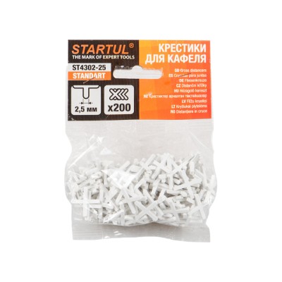 Крестики д/кафеля 2,5мм 200шт STARTUL STANDART (ST4302-25) Крестики д/кафеля 2,5мм 200шт STARTUL STANDART (ST4302-25)