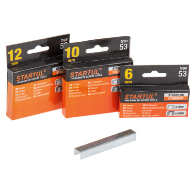 Скобы 14мм тип 53 (1000шт) STARTUL STANDART (ST4502-14) Скобы 14мм тип 53 (1000шт) STARTUL STANDART (ST4502-14)