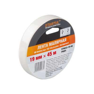Лента малярная 19ммх45м STARTUL PROFI (ST9043-19-45), белая Лента малярная 19ммх45м STARTUL PROFI (ST9043-19-45), белая