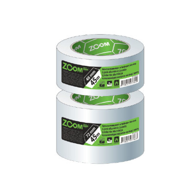 Лента алюминиевая клейкая 48ммх45м ZOOM Лента алюминиевая клейкая 48ммх45м ZOOM
