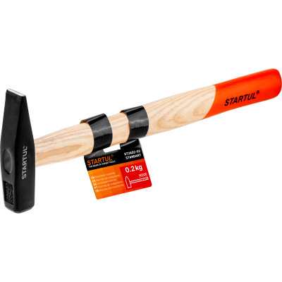 Молоток 0,2кг с дер.рукояткой STARTUL STANDART (ST2402-02) Молоток 0,2кг с дер.рукояткой STARTUL STANDART (ST2402-02)
