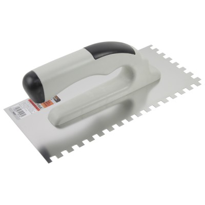 Гладилка нерж. 130х270мм зуб 8х8мм с двухкомпонентной ручкой STARTUL PROFI (ST1051-28) Гладилка нерж. 130х270мм зуб 8х8мм с двухкомпонентной ручкой STARTUL PROFI (ST1051-28)