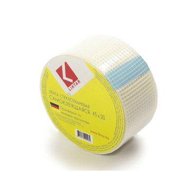 Лента стеклотканевая (серпянка) 45ммх20м самокл. Лента стеклотканевая (серпянка) 45ммх20м самокл.