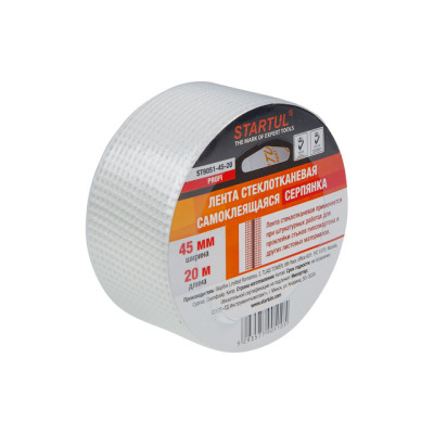 Лента стеклотканевая (серпянка) 45ммх20м самокл. STARTUL PROFI (ST9051-45-20) Лента стеклотканевая (серпянка) 45ммх20м самокл. STARTUL PROFI (ST9051-45-20)