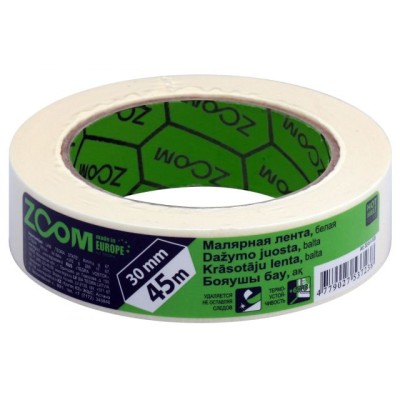 Лента малярная 30ммх45м ZOOM, белая Лента малярная 30ммх45м ZOOM, белая