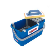 Ванночка для мытья керамики SIGMA (56х29х30см, 3 ролика, колеса, рукоятка, губка 30х14х3см)