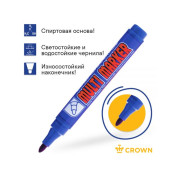 Маркер промышл. перманентный фетровый синий CROWN MULTI MARKER